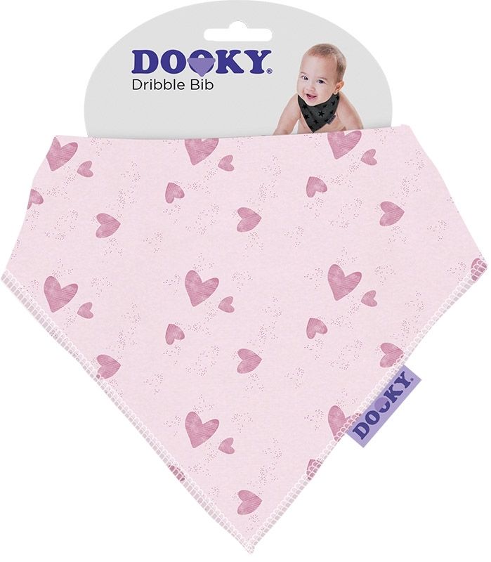 Dooky Lätzchen Dreieckstuch Dribble Bib - Pink Heart von Dooky