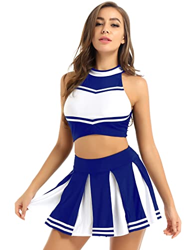 Doomiva Damen Cheerleaderin Kostüm Set Karneval Faschings Tanzkostüm Set Cheerleading Kostüm Cheerleaderuniform Halloween Tanzkleidungset Blau XXL Doomiva Damen Cheerleaderin Kostüm Set Karneval Faschings Tanzkostüm Set Cheerleading Kostüm Cheerleaderuniform Halloween Tanzkleidungset Blau XXL von Doomiva