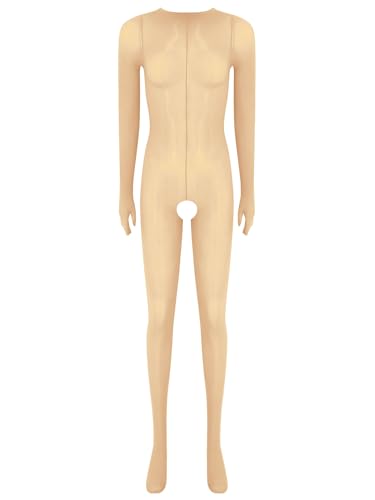 Doomiva Damen Mesh Body Transparent Catsuit Lang Ganzanzug Hollow Out Overall Langarm Reizwäsche Dessous Lingerie Nackt Einheitsgröße von Doomiva