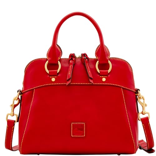 Dooney & Bourke Cameron Florentine Umhängetasche für Damen, Leder mit optionalem Crossbody-Gurt, Rot/Ausflug, einfarbig (Getaway Solids), Einheitsgröße von Dooney & Bourke