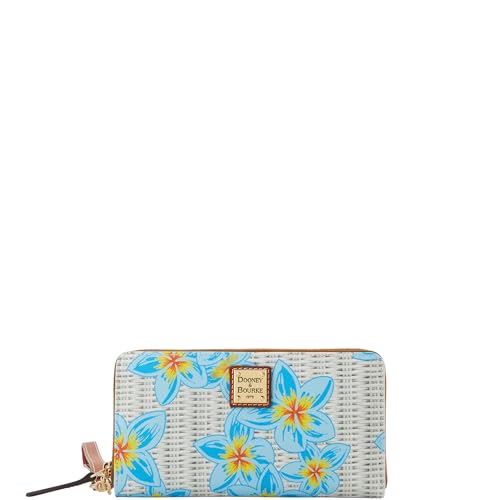 Dooney & Bourke Handtasche Plumeria Large Zip Around Wristlet, Himmelblau / Weiß von Dooney & Bourke