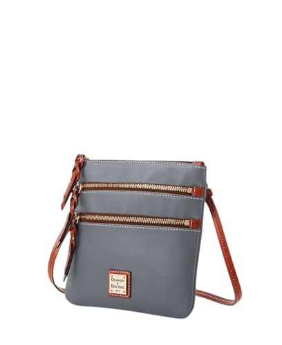 Dooney & Bourke Penrose Crossbody mit 3 Reißverschlüssen, Rauchgrau, Small von Dooney & Bourke