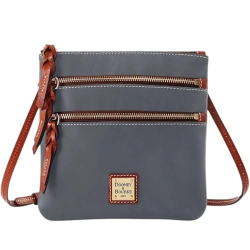 Dooney & Bourke Penrose Crossbody mit 3 Reißverschlüssen, grau dunkel, Small von Dooney & Bourke