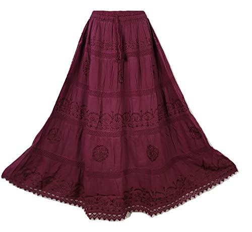 Doorwaytofashion Damen Rock Einheitsgröße Gr. Einheitsgröße, burgunderfarben von Doorwaytofashion
