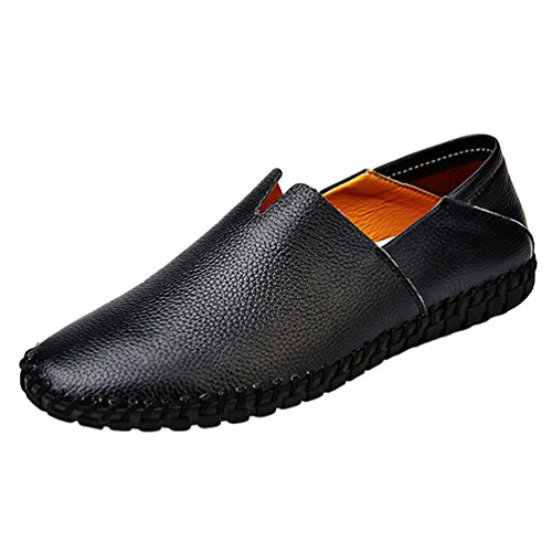 Dooxi Herren Comfort Geschäft Slip On Freizeitschuhe Mode Mokassins Flach Loafers Schuhe Schwarz 41 von Dooxi