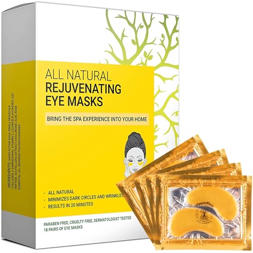 Augenpads Gegen Augenringe, Tränensäcke & Fältchen, Under Eye Mask, Eye Patch (18 Paare), Collagen Augenmaske Anti Aging 24k Gold Gel Augen Pads von Doppeltree
