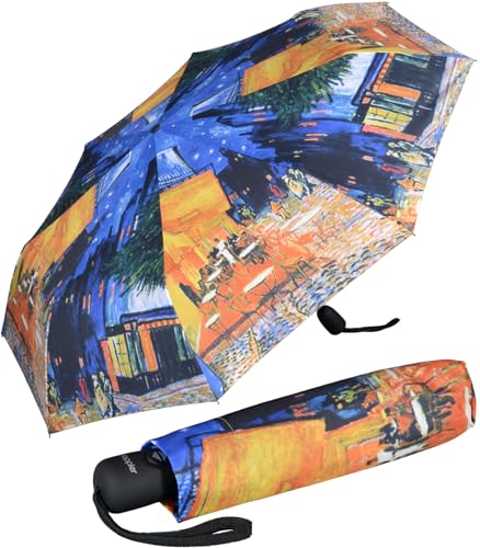 Doppler Damen Taschenschirm mit Auf-Zu-Automatik Magic Mini Cafeterrasse von Doppler