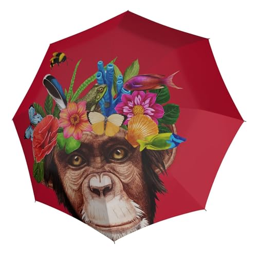 Doppler Modern Art Magic Mini Flower Monkey Regenschirm Umbrella Schirm mit Doppel Automatik 74615726 von Doppler