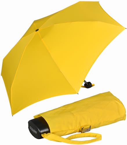 Doppler Regenschirm Damen Mini Taschenschirm Handy - shiny yellow von Doppler
