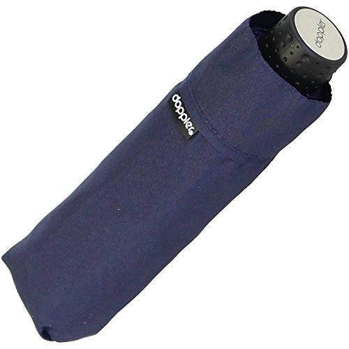 Doppler Regenschirm Mini- Taschenschirm Havanna Stick - sturmfest uni Navy von Doppler