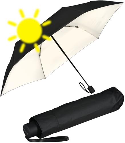 Doppler Zero Magic mini Damen Taschenschirm mit Auf-Zu-Automatik und UV- und Hitzeschutz - Simply Black-Ivory von Doppler