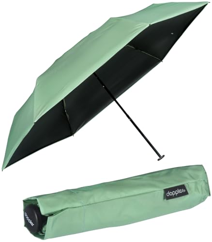 Doppler Zero extrem Leichter Mini Damen Taschenschirm UV-Schutz Ultra Sun - Malachite Green-Black von Doppler