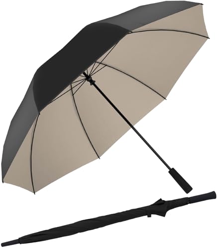 Doppler zero XXL Ultra Sun Golf Regenschirm mit UV-Schutz - black-ivory von Doppler