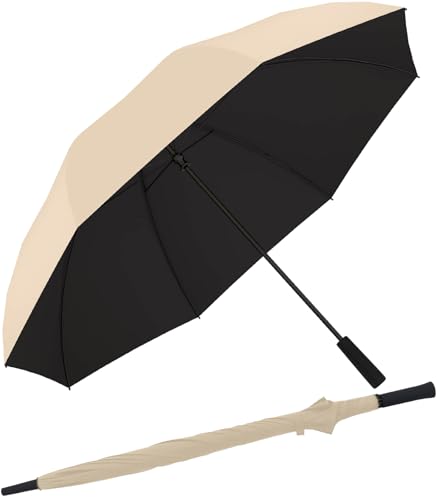 Doppler zero XXL Ultra Sun Golf Regenschirm mit UV-Schutz - macadamia beige-black von Doppler