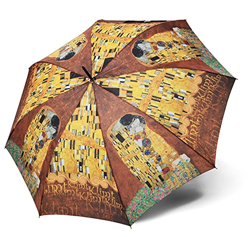 doppler Regenschirm Taschenschirm Gustav Klimt der Kuss Art Collection Auf-Zu Automatik von Doppler