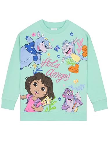 Dora The Explorer Pullover Mädchen, Langarm Kinder Sweatshirt Mädchen, Baumwolle Sweatshirt Kinder, Grün 110 von Dora the Explorer