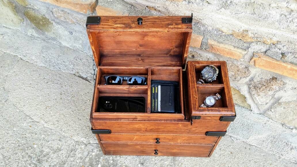 Valet-Box Mit Versteckter Aufbewahrung, Schubladen Und Tabletts, Hergestellt in Italien, Box Geheimfach, Schmuckschatulle Verstecktem Fach Valet-Box Mit Versteckter Aufbewahrung, Schubladen Und Tabletts, Hergestellt in Italien, Box Geheimfach, Schmuckschatulle Verstecktem Fach von DorealiStudioRoma