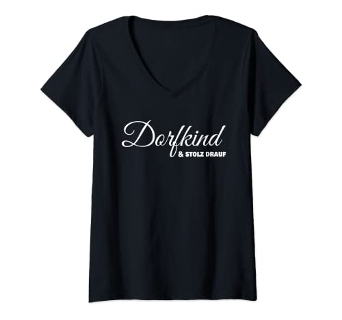 Damen Dorfkind Bauernkind Farmer Bauern Spruch T-Shirt mit V-Ausschnitt von Dorfkind Bauernkind Geschenkidee
