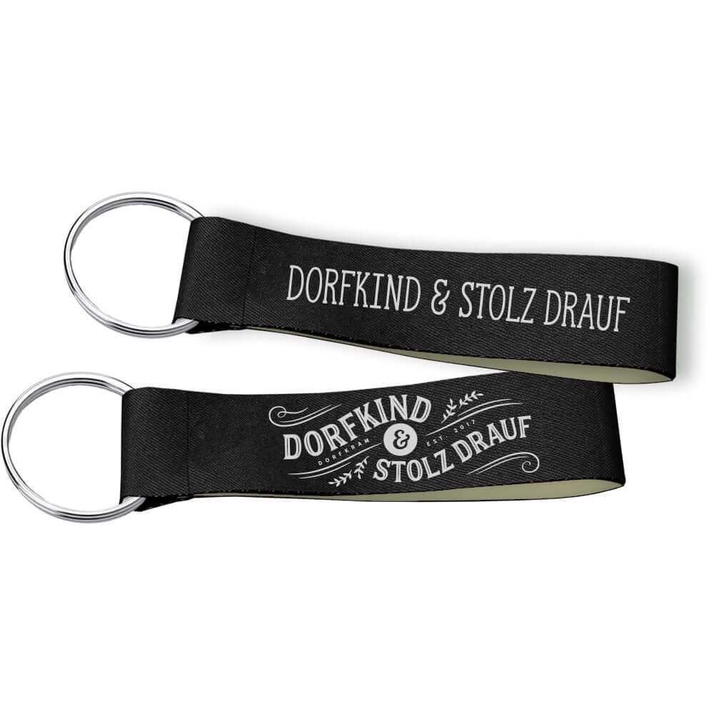 Dorfkind Und Stolz Drauf/Schlüsselanhänger Schwarz Grün von DorfkramDe