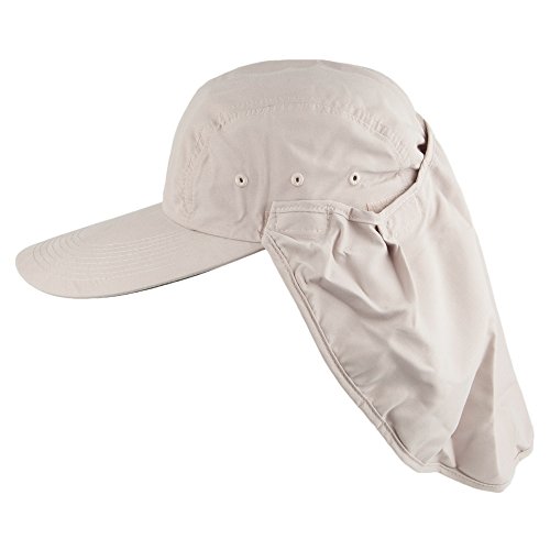 Dorfman-Pacific Cap mit abnehmbarem Sonnenschutz - Khaki - Einstellbar von Dorfman Pacific