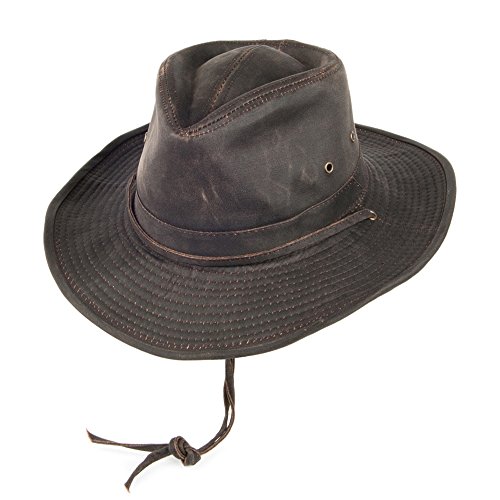 Dorfman Pacific Outback Cowboyhut aus Verwitterter Baumwolle - Braun - XL von Dorfman Pacific
