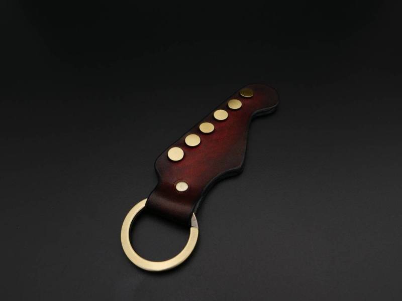 E-Gitarrenkopf Schlüsselhalter, Schlüsselanhänger, Schlüsselanhänger, Schlüsselanhänger, Schlüsselhaken, Leder Schlüsseltasche, Schlüsselanhänger von DoribariLeatherCraft