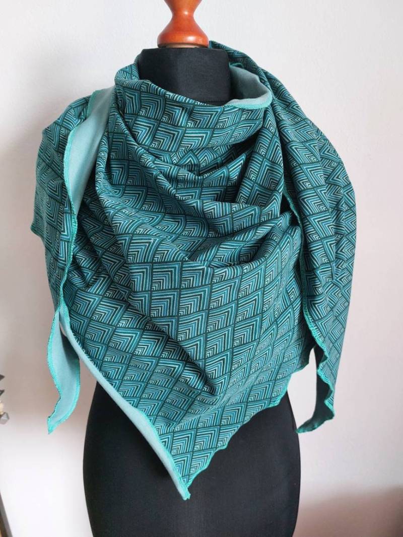 Leichtes Dreieckstuch Ocean Karo von DorilyShop