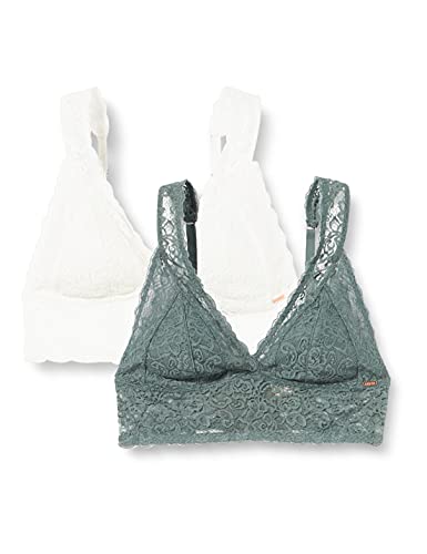 DORINA Damen LANA-2PP BH, Grün/Elfenbeinfarben, XS (2er Pack) von Dorina