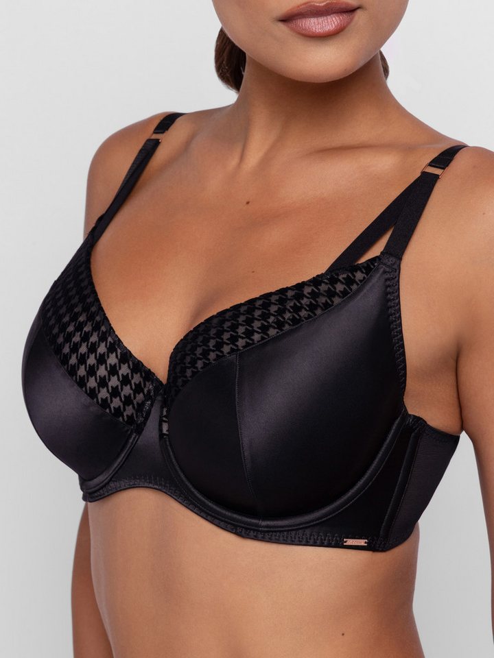 Dorina Halbschalen-BH JULIANNA flocked Mesh & Satin, gepolsterte Cups von Dorina