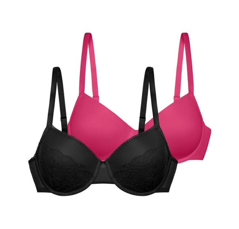 Dorina Bügel-BH MURIEL-2PP (2er Pack) Vorgeformte Cups, leicht wattiert, Spitzendetails von Dorina
