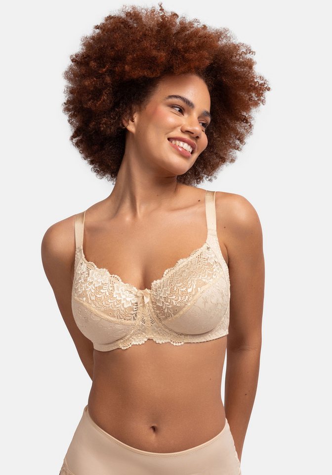 Dorina Bügel-BH PHILIPPA mit Satinschleife, elastische Spitze, glänzende Träger von Dorina