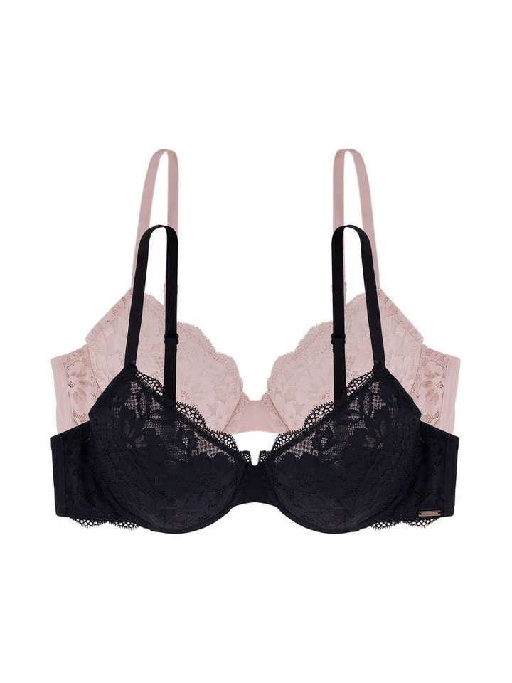 Dorina Bügel-BH Rosa (2er Pack) Cups aus Spitze, Netzstoff von Dorina