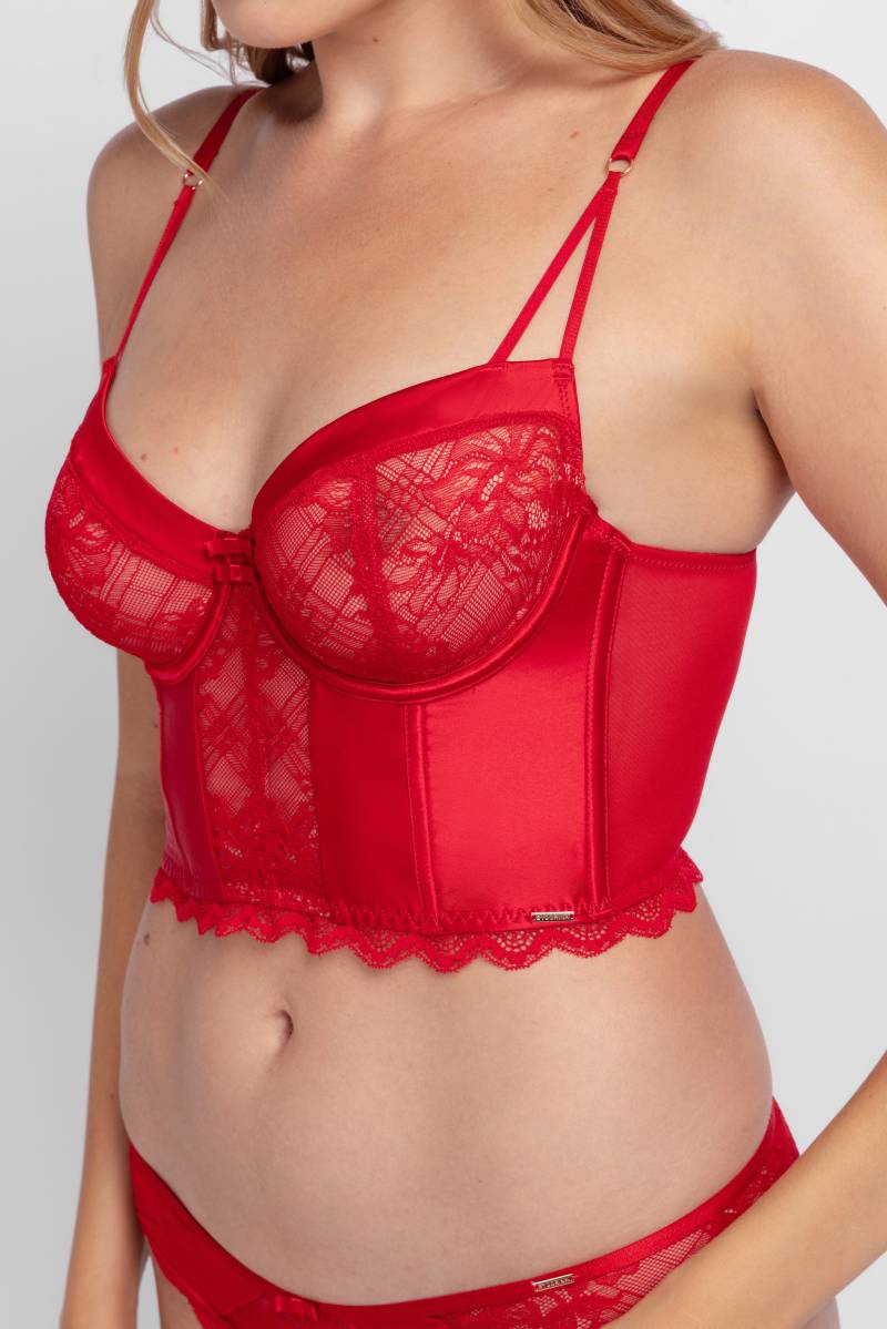 Dorina Bustier "HASINA" mit zarter Spitze und glänzendem Satin, verstellbare Träger von Dorina