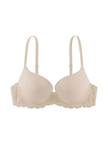 Dorina Damen Claire Super Push-Up Demi-BH – Bügel-BH mit Weichem Mikrogewebe und Sinnlichen Spitzendetails, Verstellbaren Trägern, Elfenbein von Dorina