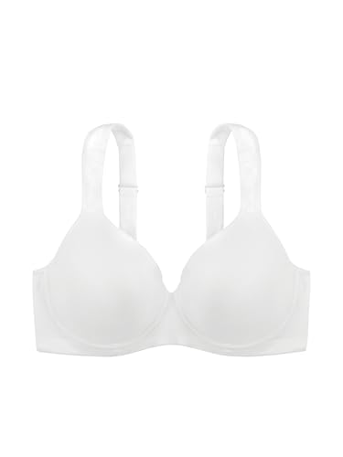 Dorina Damen Rachel BH – Leicht Gepolsterter Demi-BH mit Bügel und Geformten Cups, Verstellbaren Trägern und Weichem Mikrogewebe für Ganztägigen Komfort, Weiß von Dorina
