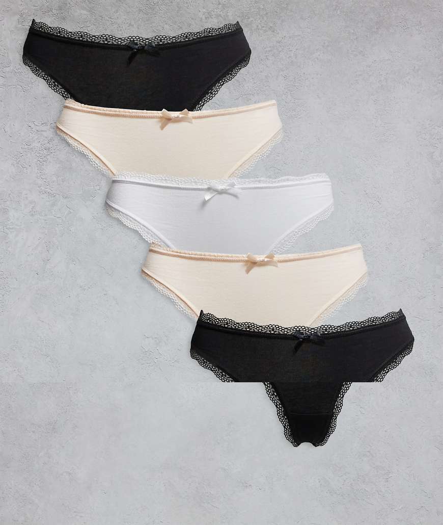 Dorina - Essential - 5er-Pack Baumwoll-Tangas in verschiedenen Farben-Bunt von Dorina