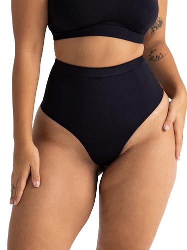 Dorina Miederhose Damen Bauchweg Stark Formend, Mittlerer Taille Nahtlos Tanga String, Shapewear Unterhose Bauchkontrolle Miederslips, Absolute Sculpt, Schwarz, L von Dorina