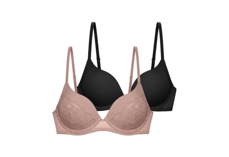 Dorina Push-up-BH NADIA-2PP (2er Pack) Vorgeformte Körbchen, mit Bügel, teilweise mit Spitze von Dorina
