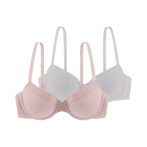 Dorina Set aus 2 niedrig gepolsterten Halb-BHS,Rosa/Elfenbein,85C von Dorina