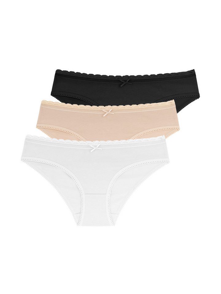 Dorina Slip NAOMI-3PP (3er Pack) mit zarter Spitze verziert von Dorina