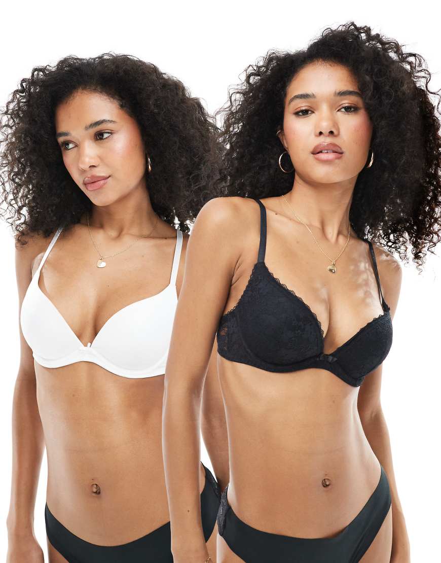 Dorina - Sonia - 2er-Pack BHs aus Spitze in Schwarz und Weiß-Neutral Dorina - Sonia - 2er-Pack BHs aus Spitze in Schwarz und Weiß-Neutral von Dorina