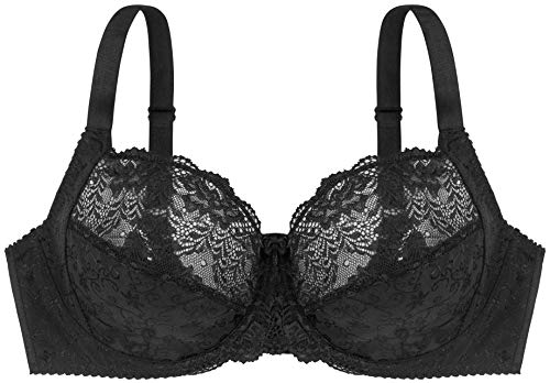 Dorina Women's Philippa UnlinedBra Full Cup with Wire Curves Fit Lingerie Bra - D15006 - Black - 80D von Dorina