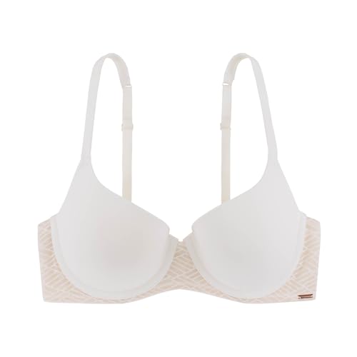 Leichter Comfort T-Shirt BH für Damen, mit atmungsaktiven Spacer Cups, gepolsterten Trägern, Full Cup Bügel-BH, Leila D001725, Weiß, 75B Leichter Comfort T-Shirt BH für Damen, mit atmungsaktiven Spacer Cups, gepolsterten Trägern, Full Cup Bügel-BH, Leila D001725, Weiß, 75B von Dorina