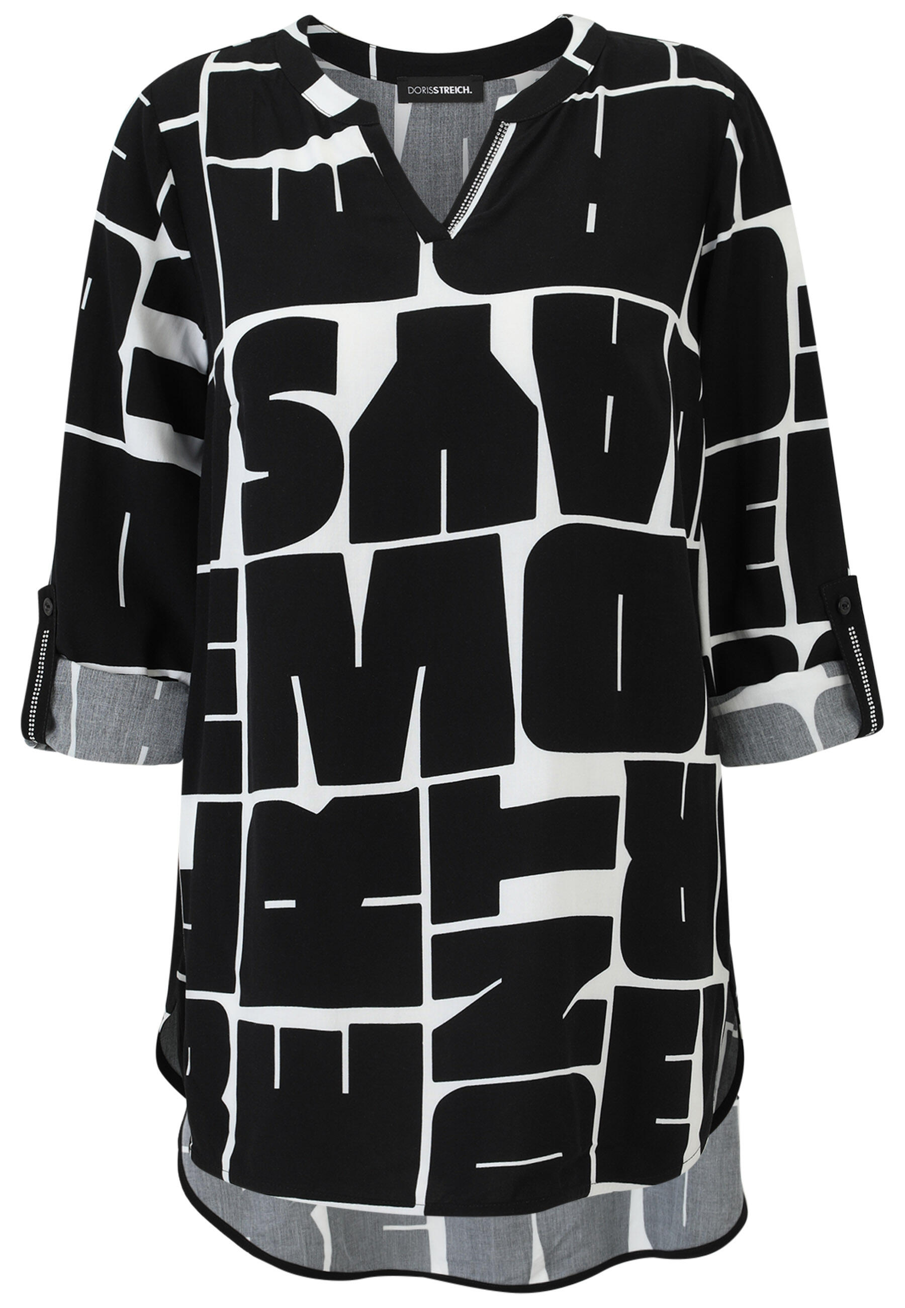 Doris Streich - Bluse schwarz/weiß - Gr. - 50 von Doris Streich