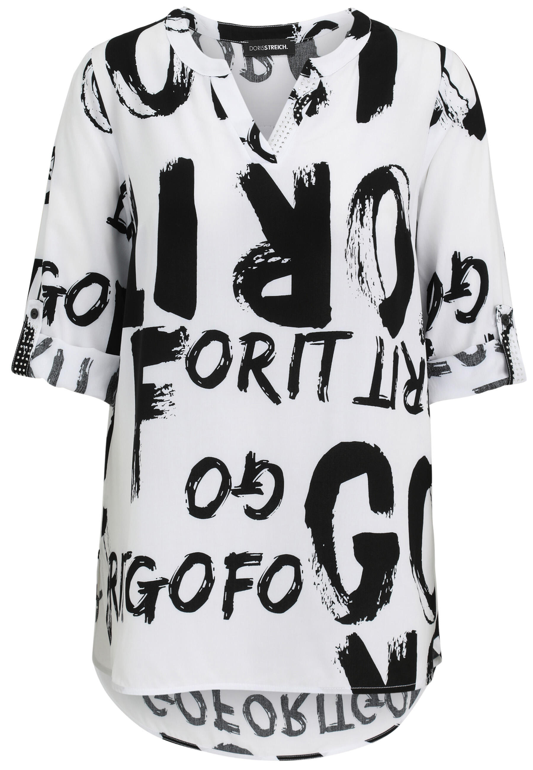 Doris Streich - Bluse weiß/schwarz - Gr. - 52 von Doris Streich