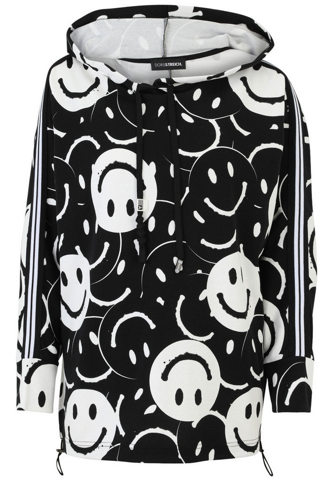 Doris Streich Kapuzenpullover mit Hoodie und Smiley-Print von Doris Streich