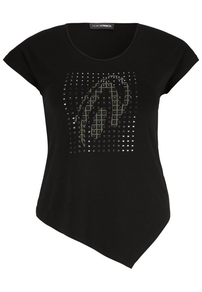 Doris Streich Longshirt T-Shirt mit Grafik-Motiv und Metallplättchen von Doris Streich