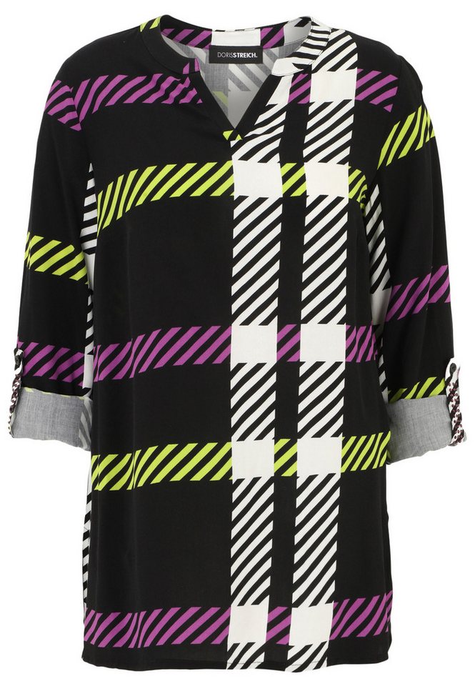 Doris Streich Schluppenbluse (1-tlg) mit Karo-Print von Doris Streich