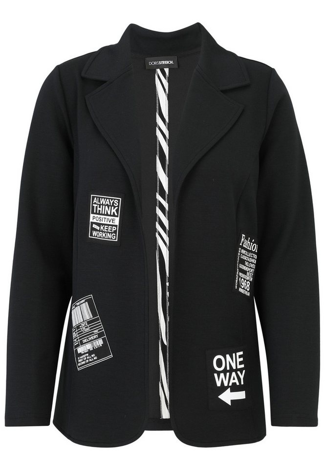 Doris Streich Sweatblazer aus Sweatware mit Badges von Doris Streich