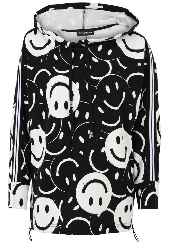 Doris Streich Sweatshirt mit Hoodie und Smiley-Print von Doris Streich